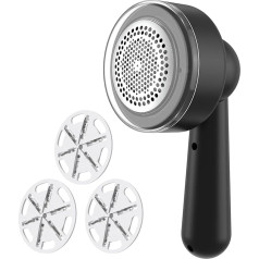 Lint Shaver, Rechargeable USB Shaver, Lint Shaver, Electric with 3 Replacement Blades and Cleaning Brush for Clothes, Blanket, Cushion, Sweater, Furniture, Carpets