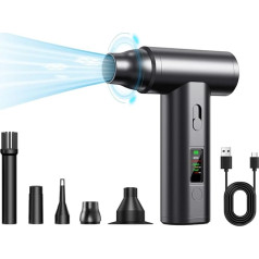 Shkalacar Electric Dust Blower, 4000 mAh Rechargeable Wireless Compressed Air Spray with Continuous Adjustment Function, Portable Electric Duster for Computer Keyboard, Car, Pet