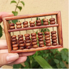 Chinese Abacus, Abacus for Maths, Abacus Abacus Super Mini Abacus Yellow Rosewood Retro Brass Frame 7 Positions Collection Small Abacus