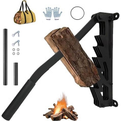 Wall Mount Manual Wood Splitter, Portable Removable Handle Manual Wood Splitter, Manual Splitting Tool with Gloves, Handwood Splitter, Chiping Knife, Outdoor Kindling Splitting Tool