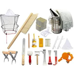 26 Pcs Beekeeping Supplies Tools, Beekeeping Accessories with Beehive Smoker, Bee Brush, Uncapping Scratcher, Beekeeping Gloves, Honey Cutting Tool