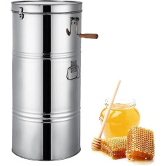 2 Frame Manual Honey Extractor with Lid, Stainless Steel Bee Extractor Honeycomb Spinner Crank Beekeeping Equipment Easy to Operate and Assemble for Hobbyist Bee Keeper