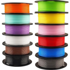 Mika3D 3D Printer Filament 1.75mm 12 Bundles Most Popular Color 1.75mm 500g Per Spool 12 Spools Total 6kg Material with a Bottle 3D Printer Pen Gift