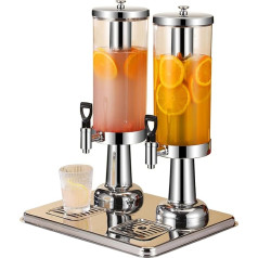 6 Litre Doppelkopf Cold Drink Dispenser, Commercial Stainless Steel Juice Bucket, Can Be Supplemented with Beer, Drinks etc. for Home Parties and Events