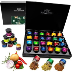 ‎Hallingers Genuss Manufaktur Hallingers Frohes Fest - Spices Christmas Gift Set Handmade, 24 Spices (Set) - Valentine's Day as a Gift for Him & Gift for Her | New Home Congratulations Friendship Recovery