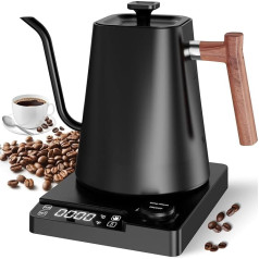 Windancy Electric Gooseneck Kettle, Coffee and Teapot, Stainless Steel Temperature Control Kettle, Quick Heating Variable Temperature Kettle, 1 Litre