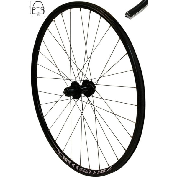 Redondo 28 Inch Rear Wheel Wheel Bicycle V-Profile Rim Black 6-Hole Disc