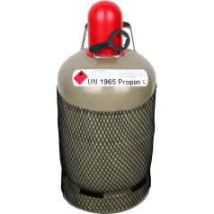 Grodenberg 5 kg Propane Gas Bottle Steel Bottle Grey Property Bottle Factory New At Least 9 Years TÜV Empty/Unfilled with Bottle Key Set