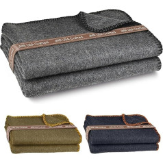 Jmr Usa Inc. Military Wool Blanket for Camping, Emergency & Daily Wear, Fire Retardant, Extra Thick and Warm Outdoor Wool Blanket, 70% Wool, Grey, Size 62X84
