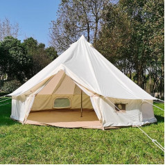 Latourreg Outdoor Waterproof 4M 5M Glamping Bell Tent Deluxe Yurt Tent for Camping