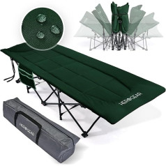 HEROGEAR Folding Camp Bed with Comfortable Cotton Filling [Integrated Cushion & Mattress] Guest Bed Camping Bed Beach Lounger Garden Lounger Travel Bed Adult Folding Bed 190 x 67 cm