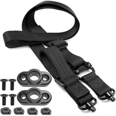 Ghzste QD Fasteners 2 Point Quick Release Belt QD Rifle Belt with QD Belt Swivel for Rail Push Button Quick Release Strap Attachment