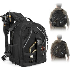 Jueachy Fishing Backpack, Fishing Bag, Lightweight Waterproof Outdoor Fishing Storage Bag, Tactical Fishing Bags for Fishing, Hiking, Hunting, Fishing Backpack with Rod Holders