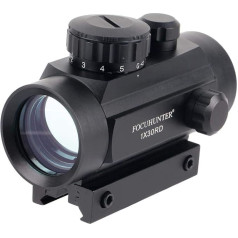 FOCUHUNTER Optics Red/Green Dot Sight 2MOA 1 x 30 mm Anti-Fog & Shockproof Tactical Light Sight with Integrated Picatinny 20 mm Rail Mounting