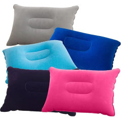 VEGCOO Inflatable Pillows, Pack of 5, Multipack with Inflatable Pillows, 22 x 34 cm, Inflatable Pillow, Compact, Lightweight, Water Resistant, Perfect for Travel, Camping, Outdoor, Fishing, Beach