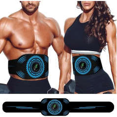 UIHOL EMS Training Device, EMS Abdominal Trainer, EMS Electric Muscle Stimulation USB Rechargeable Portable 12 Modes 19 Intensities Suitable for Men and Women