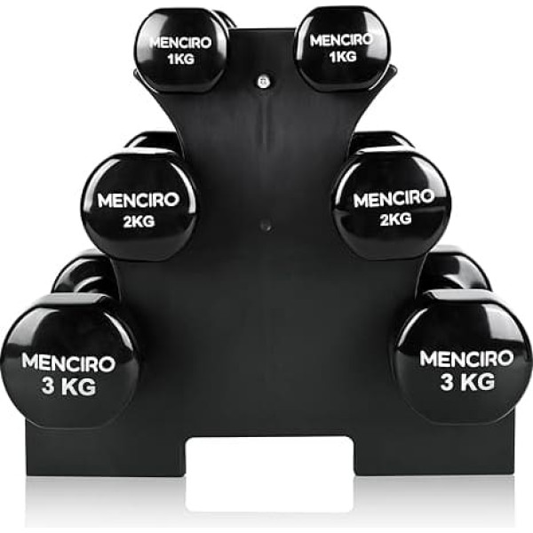 MENCIRO Dumbbells Set of 2 for Men and Women, 1 kg - 5 kg Dumbbells Weights for Home Gym and Strength Training