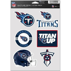WinCraft NFL Tennessee Titans Multi-Purpose Sheet of 6 Stickers
