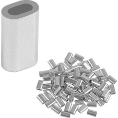 FUSIGO Aluminum Fishing Line Crimp Sleeves, 200pcs Oval Crimp Loop Sleeves, Fishing Line Connector, Fishing Wire Leader, Rigging Tool for Wire Rope Cable