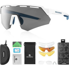ROCKBROS Polarised Cycling Glasses with 4 Interchangeable Lenses Sunglasses Sports Glasses for Men and Women