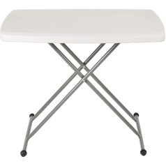 Folding Camping Table 76 cm Compact Folding Table Adjustable White HDPE Surface 76 x 50 cm for Garden, Patio and Balcony