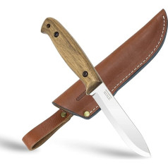 BPS Knives BS2FTS - Fully tang Survival Bushcraft Knife with Leather Sheath - Camping Knife - Outdoor Knife - Fixed Carbon Steel Knife - Utility Knife