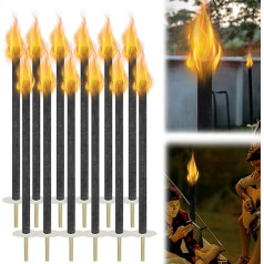 TRMLBE Torches for Outdoor Use, Pack of 25 Wax Torches Made of Natural Wax, Garden Torches, Burning Time 100 Minutes Torches for Torch Hiking with Extra Long Handle, for Garden, Hiking, Campfire