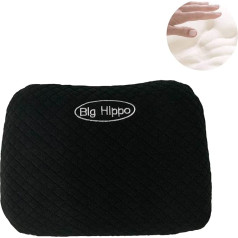 Big Hippo Travel Pillow Memory Foam Pillow with Removable Cover, Soft Camping Pillow, Comfortable Nap Pillow for School, Office, Travel, Camping - Black (Pack of 1)