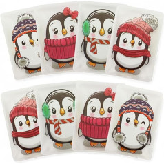MIJOMA Set of 8 hand warmers for kinking, reusable pocket warmers for children and adults, heat kink cushion with trendy motifs, for cold days on the go