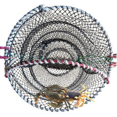 CHYGER Crab Trap Fishing Net Shrimp Basket Bait Traps Fishing Accessories Line Carabiner Bait Box Portable Folded