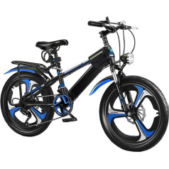 LCBDYLR Mountain Bike for Children, 6 Speed Drive 18/20/22/24 Inch Children's Bicycle for Boys and Girls Aged 6-14 Years, Blue 20 Inches, Height 135-155 cm