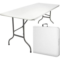 MaxxGarden Folding Camping Table - Folding Garden Table - Folding Multifunctional Table - Folding Garden Table - High Quality - 183 x 72 x 74 cm - Folding Table Balcony - White