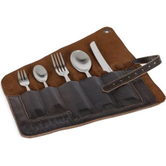 Petromax Cutlery Bag for Travel and Camping | Leather | for Petromax Camping Cutlery | Roll Bag | Storage Bag for Cutlery | Transport Bag with Metal Eyelet