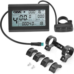 BOROCO Ebike LCD Display, Bicycle Speedometer Odometer Control Panel with Waterproof Plug Electric Bicycle Meter Plug for Bicycle Modification