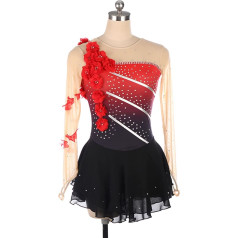 YDHTIZ Winter Sports Figure Skating Dress Activewear Crystal Women's Ice Skate Dance Costume Ballet Dance Sparkly Dress Competition Training Athletic Female