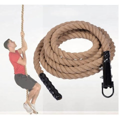 Jute-Kletterseil für Fitnessstudio, Fitnesstraining, 38 mm x 4 m, Heimtraining und Fitnessgeräte