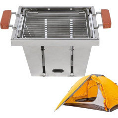 Outdoor-Brennofen, BBQ-Grillofen, Grillofen Lagerfeuerständer für Camping, Edelstahl-Ofen für Familienfeiern, Picknick-Grill