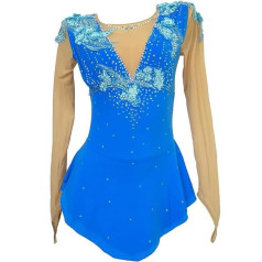 PONNYC Eiskunstlauf Kleid Für Damen Gymnastikanzug Für Sportbekleidung Mit Strasssteinen Wettkampfkostüm Für Eiskunstlauf Winter Sport Rock Für Mädchen Mit Hoher Elastizität