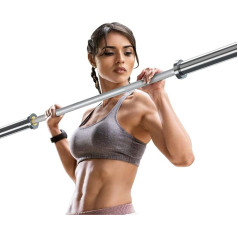 Olympic Barbell 5ft 25lb 50lb Capacity Chrome Silver Dumbbell for Home Fitness Weight Lifting Crossfit Powerlifting and Strength Training