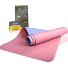 High Pulse® Yoga Mat 'Super Grip' - Extra Non-Slip and Easy to Grip | Sweatproof Gymnastics Mat + Practical Carry Strap for Yoga, Pilates and Fitness - for Beginners and Experienced Yogis (Pink &