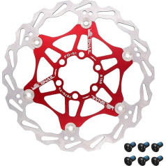 Jane Eyre Bicycle Floating Brake Disc 160 mm/180 mm/203 mm with 6 Screws for MTB Road Bike (Red 203 mm)