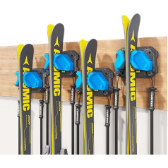 Ski and Snowboard Wall Shelf Garage Fits Any Ski Board Ski Wall Mount Damage Free Storage Rack Garage Organization Space Saving Winter Equipment Organizer Blue 4