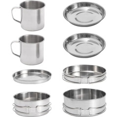 GZE-KODJFKPO Camping Cookware Set - Durable and Versatile Set for Camping, Hiking, Travel - Portable and Easy to Clean