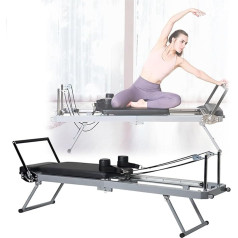 Foldable Pilates Reformer Machine for Home Workouts Pilates Reformer Machine with Metal Spring for Reformer Body Stamina Stretching Balance Exercise Workout