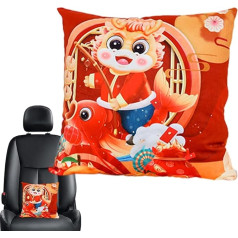 Generisch Multifunktionale Kissendecke, Reisekissendecke - Drachenmuster Quilt,Cartoon-Kissen-Schlafdecke für Zuhause, Autos, Wohnmobile, Wohnzimmer
