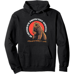 Bear 3-Point Stance QB Protection Services Offensive Lineman Pullover Hoodie