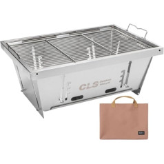 Generic Barbecue Charcoal Grill Wood Fired Grill Removable Camping Oven Folding Grill for Travel Hiking Outdoor Cooking Yard