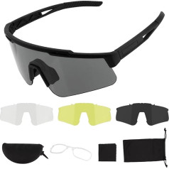 ToopMount Sports Glasses, Anti-Fog Tactical Shooting Glasses with 3 Interchangeable Lenses, UV400 Protection, Airsoft Glasses, Glasses for Men and Women, Cycling, Hiking, Running