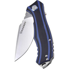 Harnds Maverick Folding Knife with Flipper Assist, 80 mm D2 Steel Blade Folding Knife with Non-Slip G10 Handle and Removable Clip and Blade Lock