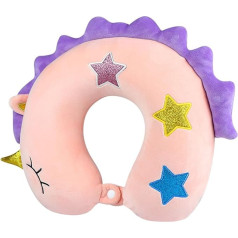 WOURRD Travel Pillow for Children Memory Foam Neck Support Pillow Washable Portable Travel Pillow for Aeroplane Car Train Bus